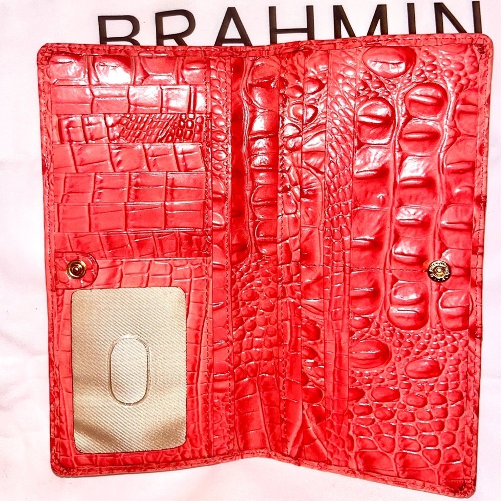 Brahmin Melbourne Ady Slim Bifold Wallet in Petunia Pink Ombré. Rare EUC​​​ - Picture 3 of 7